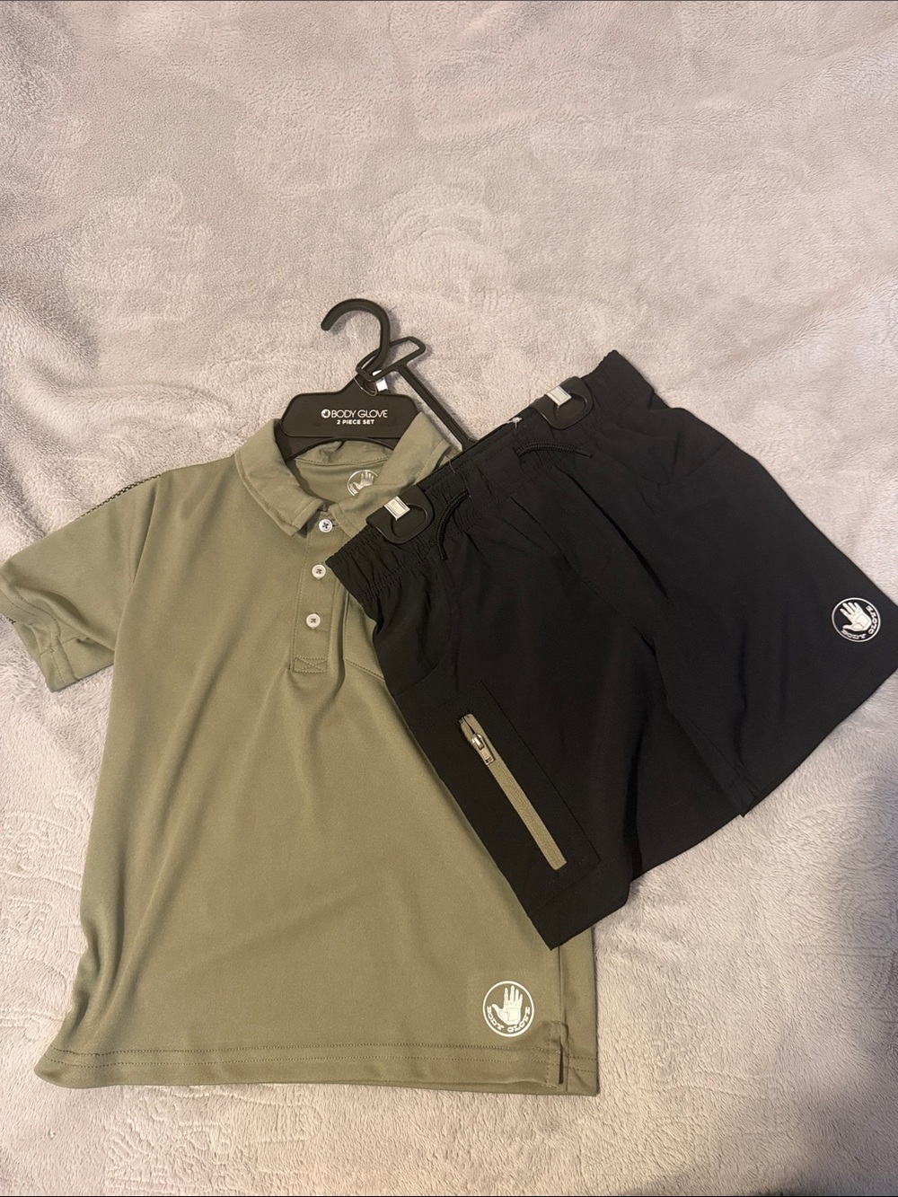 Boys Olive Green Polo Shirt with Pocket - Performance Knit